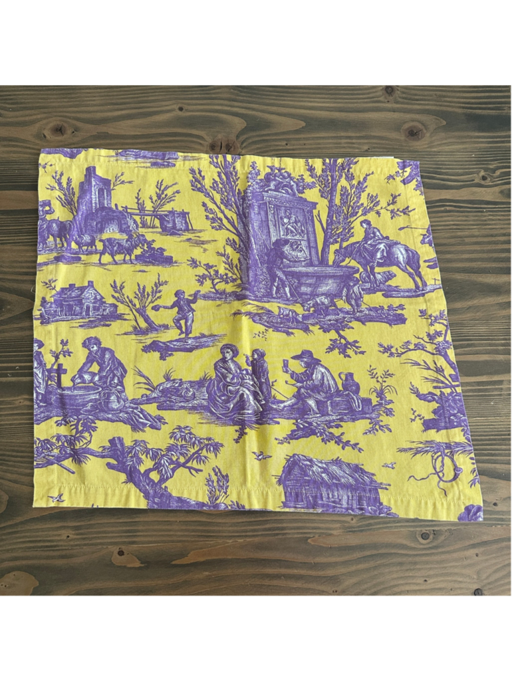 Williams Sonoma Orleans Toile Napkin 19x19 Yellow Purple Cotton Replacement